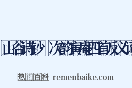 山谷诗钞·次韵寅庵四首反义词是什么意思的图片